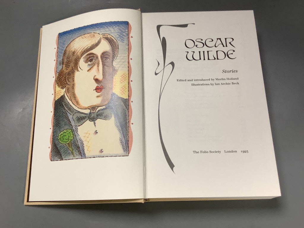 Wilde, Oscar, The Works Of Oscar Wilde: Stories, Plays and Poems, Essays and Letters, cased Folio Society set, 3 vols, together with Mardrus & Mathers, The Book of The Thousand Nights and One Night, cased Folio Society s